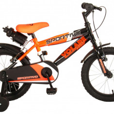 Bicicleta pentru baieti Volare Sportivo, 14 inch, culoare portocaliu neon / negr PB Cod:2043