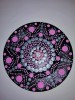 Mandala pictat manual acrylic pictura cu puncte decor perete pe disc vinil 7&rdquo;