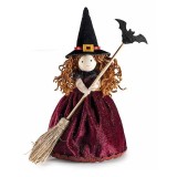 Figurina Vrajitoare Halloween textil multicolor III cm12,5x10x20H