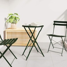 vidaXL Masă de bistro Verde &icirc;nchis &Oslash;50x71 cm Oțel acoperit cu pulbere