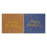 Servetele de Masă 2 Straturi Maro-Albastre cu Stele și Mesaj 'Happy Birthday', CMCLASS