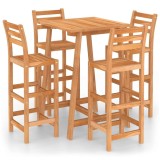 Cumpara ieftin Set mobilier bar de exterior, 5 piese, lemn masiv de acacia