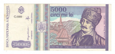 Bancnota Romania 5000 lei 1993 / A005 foto