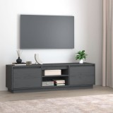 vidaXL Comodă TV, gri, 140x35x40 cm, lemn masiv de pin