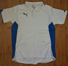 Tricou polo barbati Puma alb bumbac purtat masura S foto