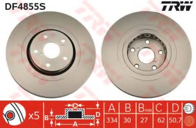 Disc frana LEXUS GS (GRS19, UZS19, URS19, GWS19) (2005 - 2011) TRW DF4855S foto