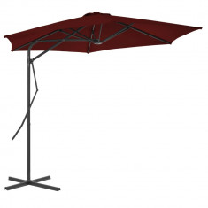 vidaXL Umbrelă de exterior cu stâlp din oțel, bordo, 300x230 cm