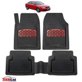 Covorașe Universale Tip Tăviță TEAMCAR&reg; Audi A4 B6 Sedan (2000&ndash;2004), Set 5 Bucăți, Red, Cauciuc