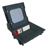 Cumpara ieftin Doza Pardoseala Ingropata DLX UBS-890-12, 16 Module, 360x360mm, Capac Metalic Ajustabil, Cabluri si Accesorii
