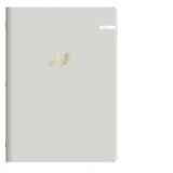 Caiet A5 capsat, 60 file dictando, 70g/mp, coperta soft touch, gri