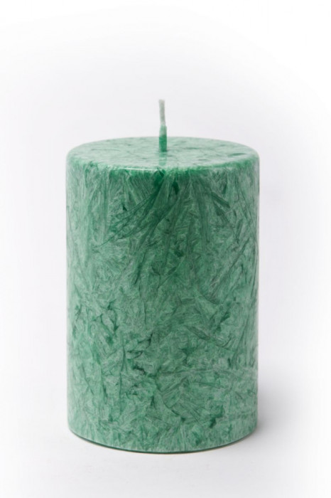 Lumanare parfumata, Cilindru diametru 7 cm, Verde, Fructe Exotice, 115 mm