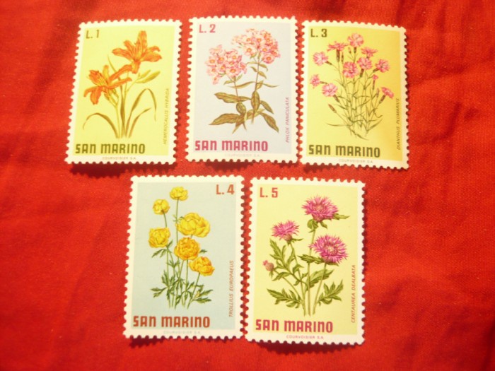 Serie mica San Marino 1971 - Flora , 5 valori