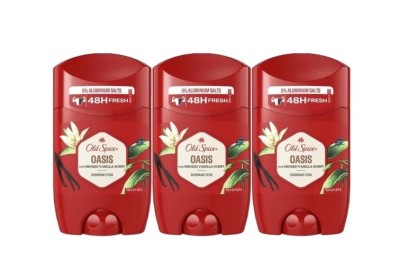 Set 3 x Old Spice Antiperspirant Stick 50ml Oasis, All Day Fresh, Intense Fresh Fragrance, Anti-urme albe, revirgorant, prospetime de durata, protecti foto