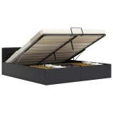 Cumpara ieftin Cadru pat hidraulic cu lada, negru, 180x200 cm, piele ecologica