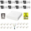 Kit supraveghere IP Hikvision 8 camere 2MP IR 30m PoE Lentila 2.8mm, NVR 8 canale 6MP PoE, accesorii montaj, HDD 2TB + Autocolant Rovision SafetyGuard
