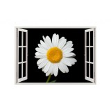 Autocolant decorativ, Fereastra, Arbori si flori, Multicolor, 83 cm, 573ST