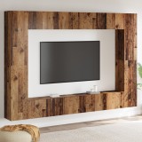 VidaXL Set comodă TV 8 pcs Lemn vechi 100 x 30 x 30 cm Lemn compozit