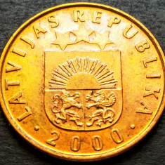 Moneda 2 SANTIMI - LETONIA, anul 2000 * cod 2413