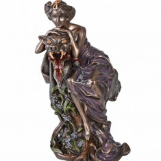 Statueta Art Nouveau cu o femeie cu o bestie AN10326A4