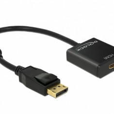 Adaptor Displayport la HDMI T-M 1.2 4K Activ Negru, Delock 62607