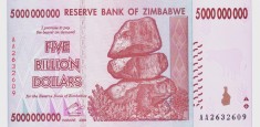 Bancnota Zimbabwe 5.000.000.000 Dolari 2008 - P84 UNC ( vezi descriere ) foto