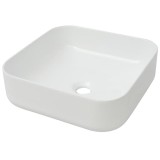 Cumpara ieftin Chiuveta de baie din ceramica, patrata, 39x39x13,5 cm, alb