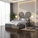 Pat Tapitat Serena cu Catifea Premium Gri Stoc limitat