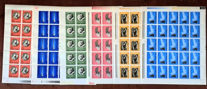TIMBRE ROMANIA LP885/1975 Anul European al Ocrotirii Monumentelor-Set coli -MNH