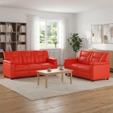 Set de canapea 2 pcs Rosu Piele artificiala