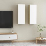 Comode TV, 2 buc., alb și stejar Sonoma, 30,5x30x90 cm