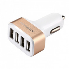 Adaptor auto 4 X USB Joyroom C-M401, 5V, 4.2A, Auriu foto