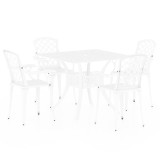 Cumpara ieftin Set mobilier bistro, 5 piese, alb, aluminiu turnat
