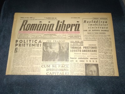 ZIAR ROMANIA LIBERA 21 MARTIE 1946 foto