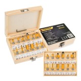 Set 12 freze lemn profesionale pentru freza, oberfreza prindere 8 mm, Powermat