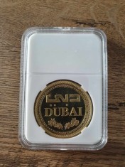 Monedă placată cu aur de 24k din Dubai | Decoratie | Medalie foto