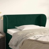 vidaXL Tăblie de pat cu aripioare verde &icirc;nchis 93x23x78/88 cm catifea 3117043