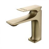 Baterie Lavoar BiXXBi Bath X, Gold Mat, Modern si Simplu, Pentru Baie sau Bucatarie, cu Reglare la Cald si Rece, Instalare Rapida, Durabil, Rezistent