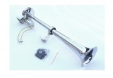 Claxon Auto Pneumatic 43cm, 12V/24V, Goarna pe Aer cu Electrovalva - Universal Camion, Autobuz