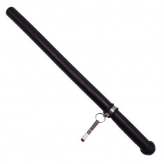 Tonfa autoaparare IdeallStore&reg;, Police Force, cauciuc, 50 cm, negru, agatatoare inclusa