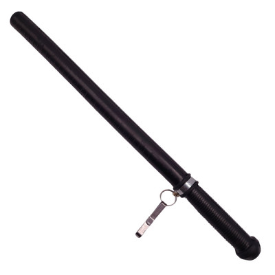 Tonfa autoaparare IdeallStore&amp;reg;, Police Force, cauciuc, 50 cm, negru, agatatoare inclusa foto