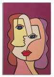 Cumpara ieftin Tablou, Mauro Ferretti, Face - B, 60 x 3 x 90 cm, lemn de pin/panza, multicolor