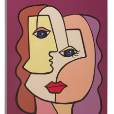Tablou, Mauro Ferretti, Face - B, 60 x 3 x 90 cm, lemn de pin/panza, multicolor