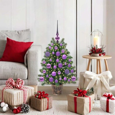 vidaXL Brad de Crăciun artificial cu 150 LED Verde 75 cm PE și PVC 3397308 foto