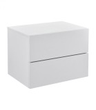 Noptiera Suspendata Alb PAL 40x29x30 cm, 2 Sertare. Montaj pe Perete, Economie Spatiu. Noptiera Dormitor Moderna