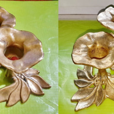 D452-Sfesnic 3brate model floral bronz aurit anii 1900-30 stare buna.