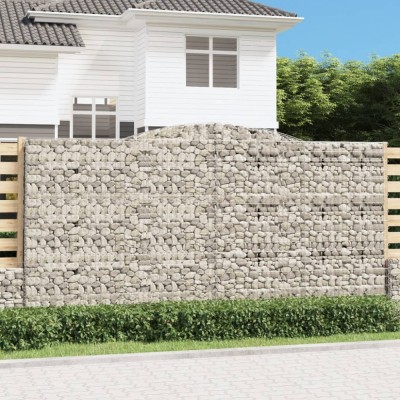 vidaXL Coșuri gabion arcuite, 8 buc 400x50x200/220 cm, fier galvanizat foto