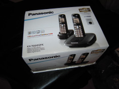 2 telefoane fixe fara fir PANASONIC KX-TG6412FX, stare foarte buna foto