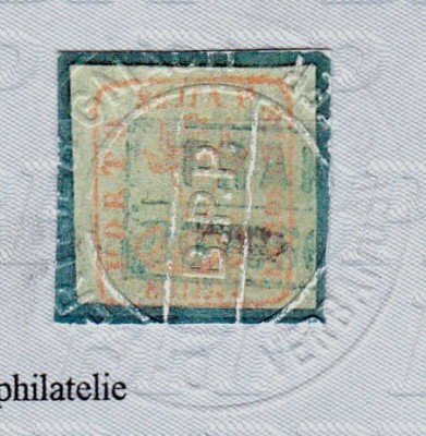 ✅ ( C8 ) Certificat autenticitate ptr. 1861 LP 7 &amp;quot;Cap de bour II 80 parale rosu &amp;quot; BPP Gertlieb Gmach FRAN(CO) BOTOSCH(ENI) !!! doar certificatul !!! foto