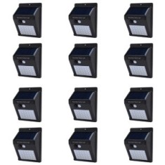 Pachet 12 Lampi cu LED incarcare solara si senzor de miscare 30 LEDURI