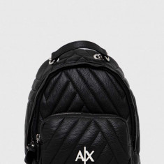 Armani Exchange rucsac femei, culoarea negru, mic, neted